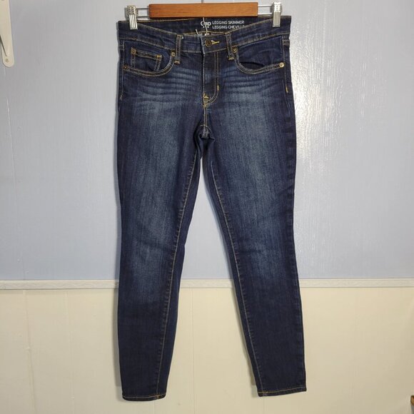 Gap Size 2 Classic Dark Wash Faded Denim Blue Skimmer Legging Skinny Jeans - Picture 2 of 9